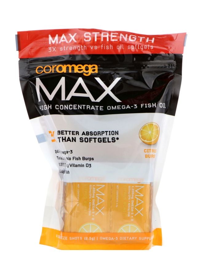 Max High Concentrate Omega-3 Fish Oil Dietary Supplement - 60 Squeeze Shots - v1578578012/N33130488A_1