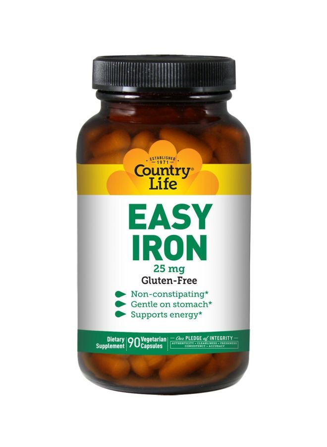 Country Life Easy Iron Dietary Supplement 25mg - 90 Capsules