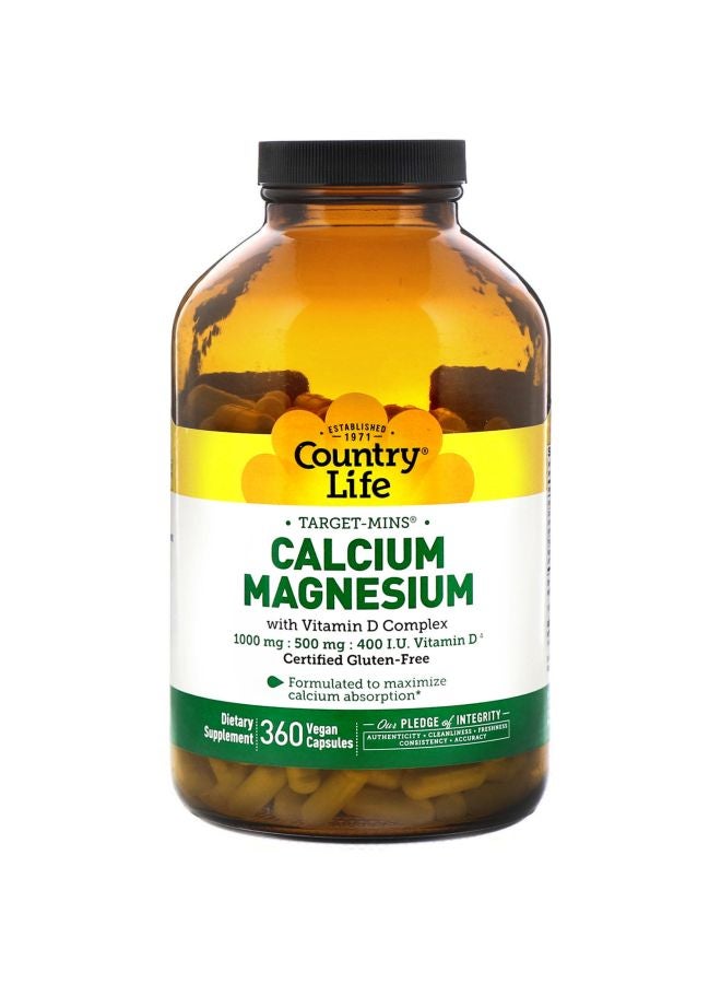 Country Life Calcium Magnesium 400 IU - 360 Vegan Capsules