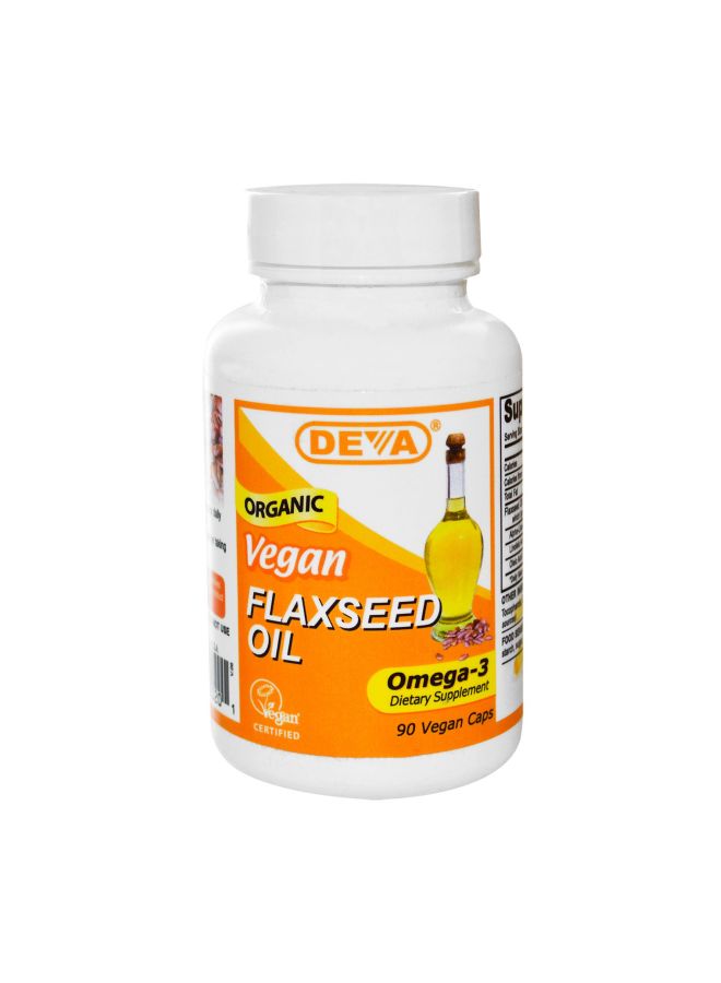 Deva Vegan Flaxseed Oil Omega-3 Dietary Supplement - 90 Vegan Caps 