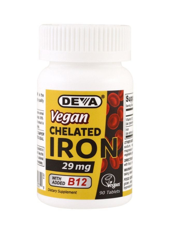 Deva Vegan Chelated Iron 29mg Dieatary Supplement - 90 Tablets