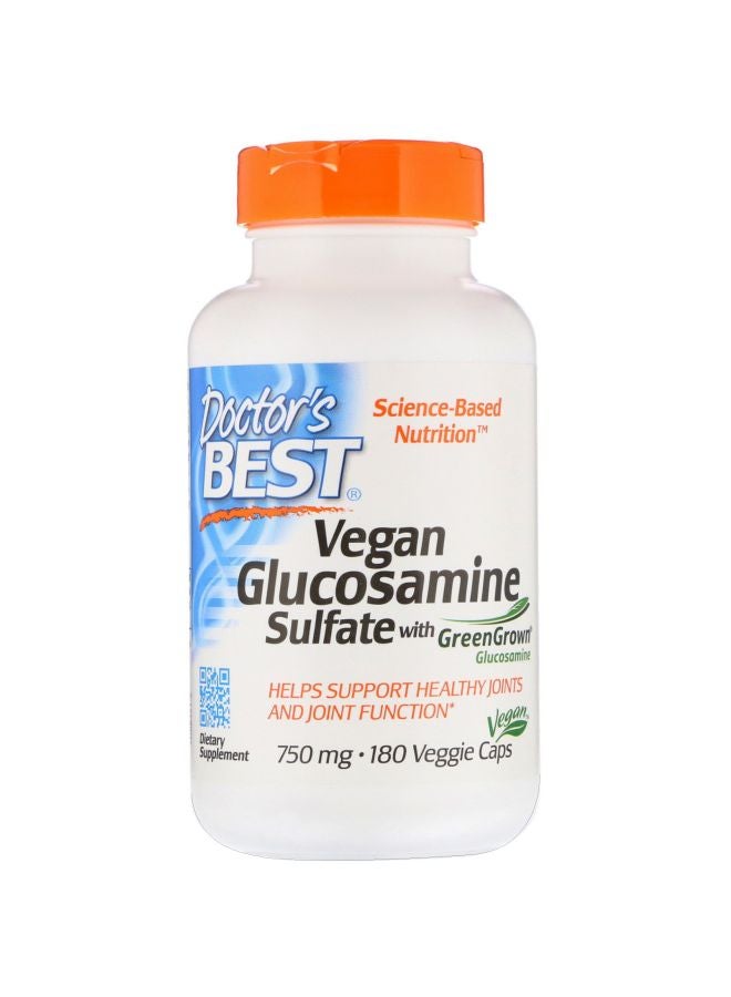 Doctor's BEST Vegan Glucosamine Sulfate 750 mg Dietary Supplement - 180 Capsules 