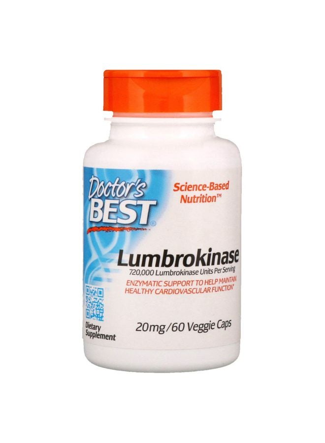 Doctor's BEST Lumbrokinase 20 mg Dietary Supplement - 60 Capsules 