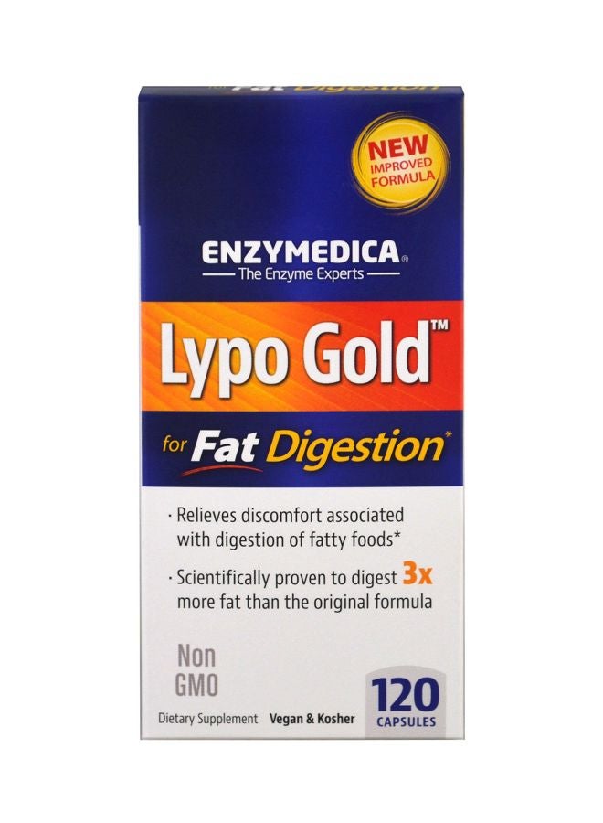 ENZYMEDICA - Lypo Gold For Fat Digestion Supplement - 120 Capsules - Image 1