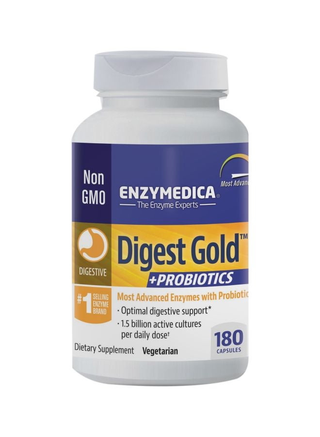 ENZYMEDICA Digest Gold + Probiotics Dietary Supplement -180 Capsules 