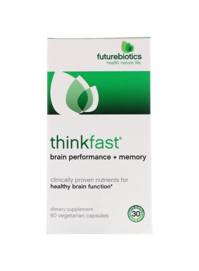 ThinkFast Brain Performance Plus Memory Dietary Supplement - 60 Vegetarian Capsules