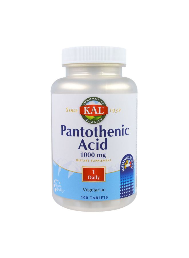 KAL Pantothenic Acid 1000 mg Dietary Supplement - 100 Tablets