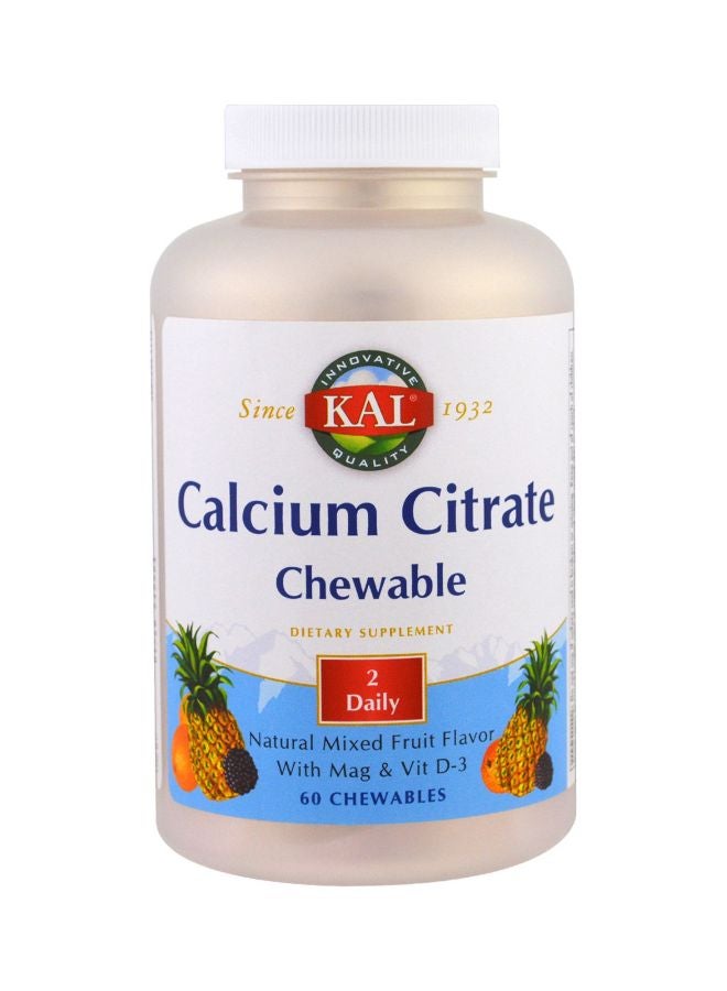 KAL Calcium Citrate Dietary Supplement - 60 Chewables