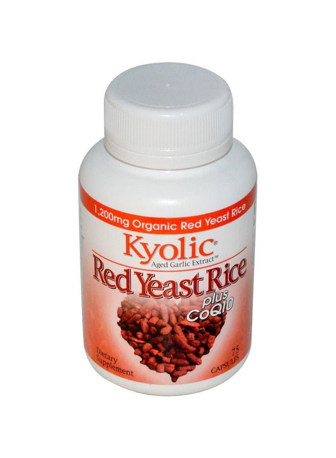 كيوليك مكمل غذائي من خميرة الأرز الأحمر ومساعد الإنزيم Q-10  يخفض الكوليسترول  ، لصحة القلب والأوعية الدموية - 75 كبسولة .