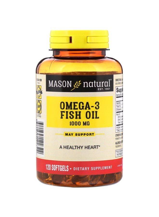 Mason Natural Omega-3 Fish Oil Dietary Supplement 1000mg - 120 Softgels