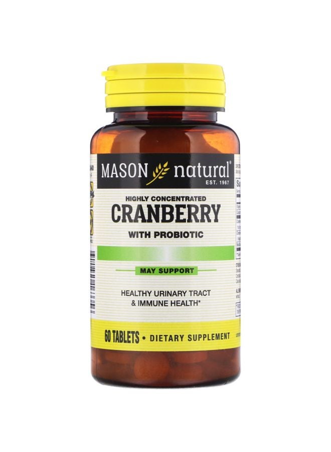 Mason Natural Cranberry With Probiotic Dietary Supplement - 60 Tablets