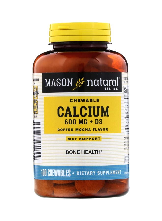 Mason Natural Calcium D3 Dietary Supplement 600 mg - 100 Chewables 