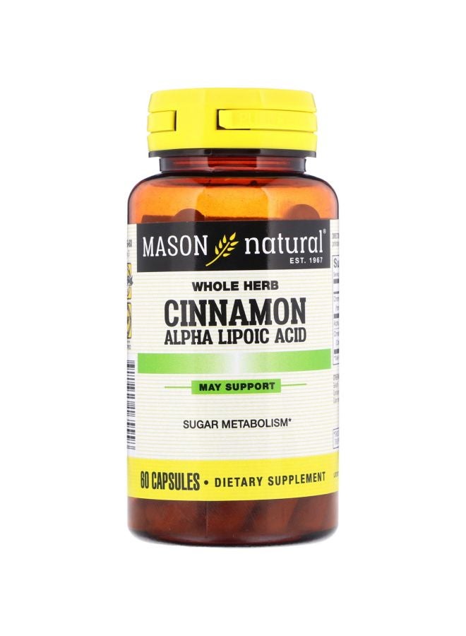 Mason Natural Cinnamon Alpha Lipoic Acid Dietary Supplement-60 Capsules