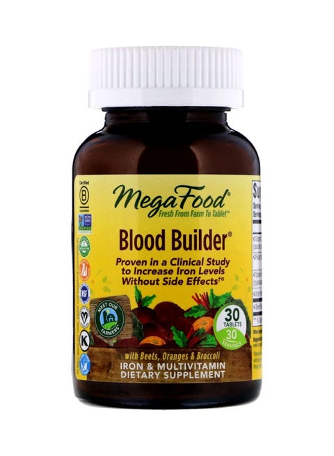 Blood Builder Iron And Multivitamin Dietary Supplement - 30 Tablets