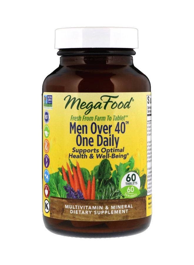 Men Over 40 One Daily Iron Free Formula Dietary Supplement - 60 Tablets