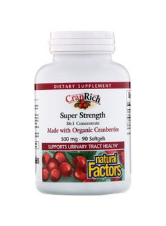 natural Factors CranRich Super Strength 500 mg Dietary Supplement - 90 Capsules 