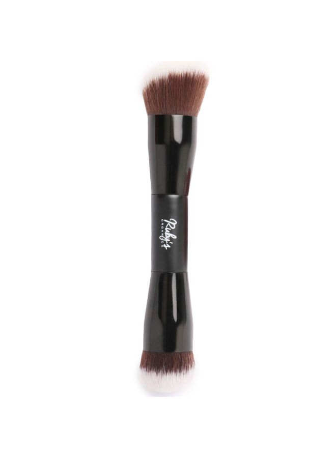 Ruby's Organics Dual Ended Foundation Makeup Brush Black/Brown  - Image 2