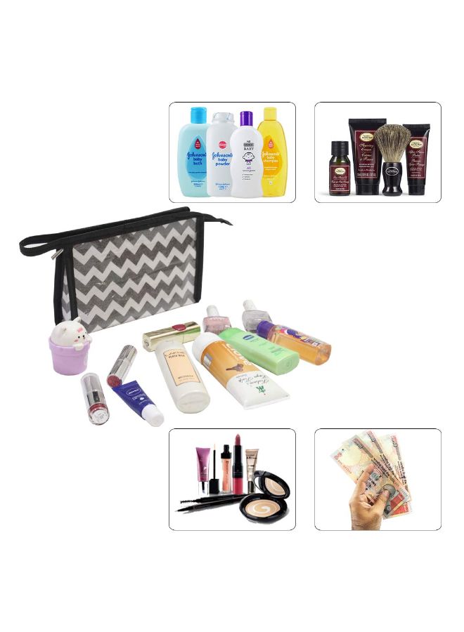 بريتي كرافتس مجموعة حقائب للماكياج مكونة من قطعتين أسود/ أبيض - Image 2