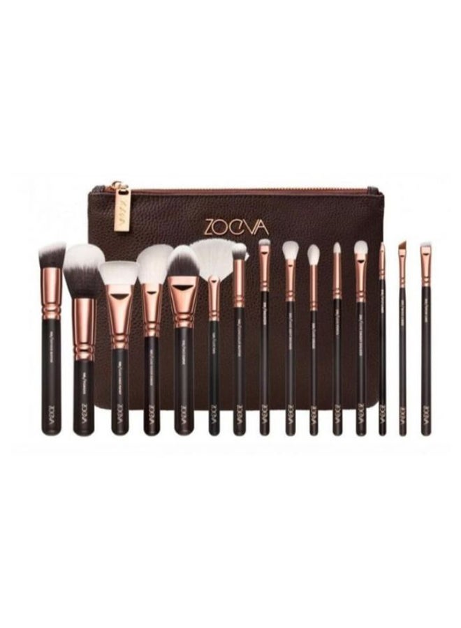 15-Piece Professional Eyeshadow Brush Set With Pouch multicolour - Image 1