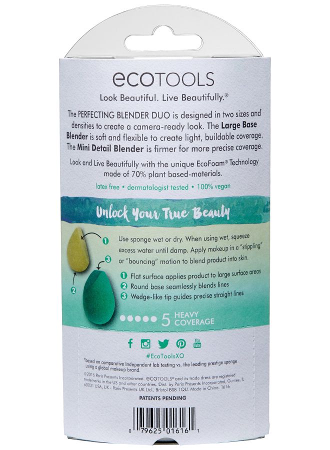 Eco Tools 2-Piece Perfecting Makeup Blender Sponge Multicolour  - Image 3