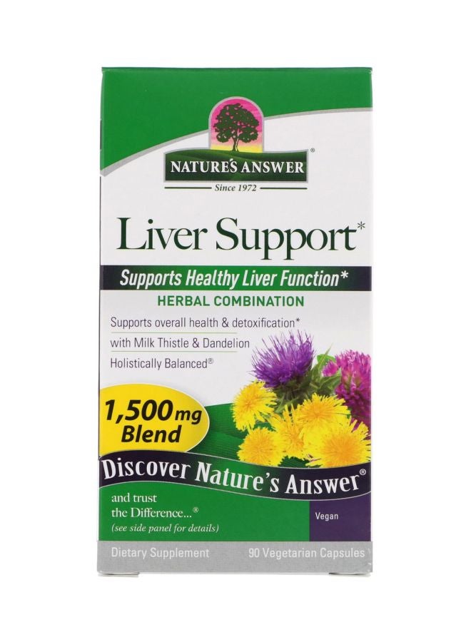 NATURE'S ANSWER Liver Support Herbal Combination Supplement 1500 mg - 90 Capsules 