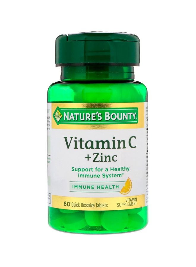 NATURE'S BOUNTY - Vitamin C Plus Zinc Supplement - 60 Tablets - Image 1