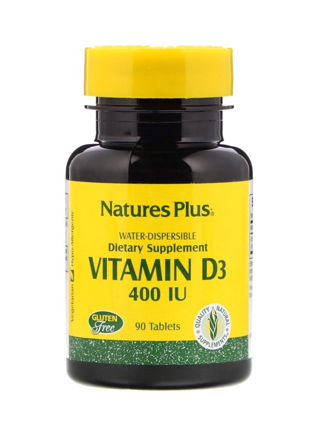 Nature's Plus - Vitamin D3 400 IU Dietary Supplement - 90 Tablets - Image 1