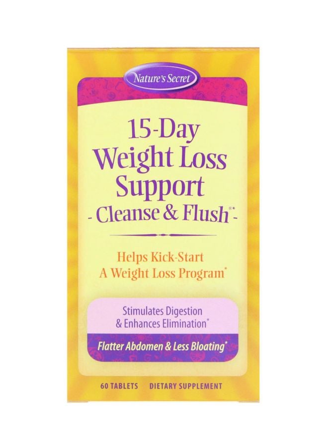 Nature's Secret 15-Day Weight Loss Support Cleanse And Flush Dietary Supplement - 60 Tablets 