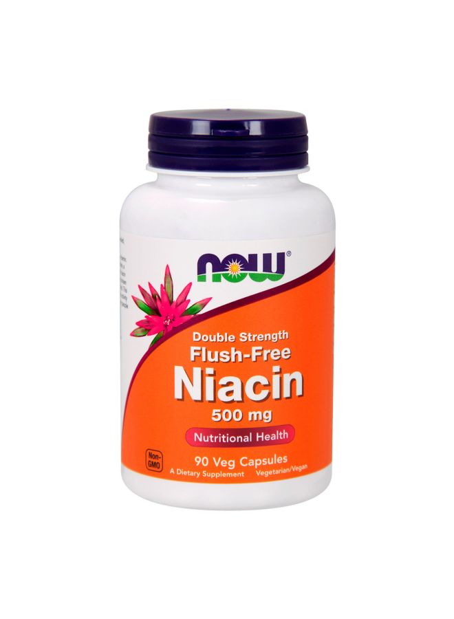 Now Foods Flush-Free Niacin Dietary Supplement 500 mg - 90 Vegetarian Capsules