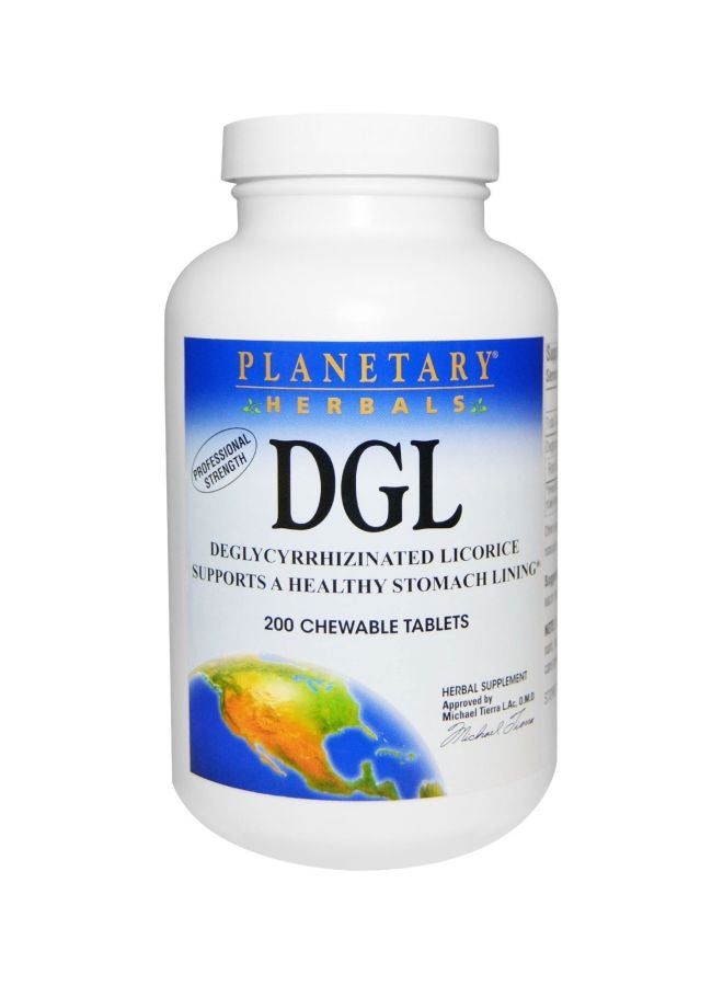DGL Deglycyrrhizinated Licorice Herbal Supplement - 200 Chewable Tablets