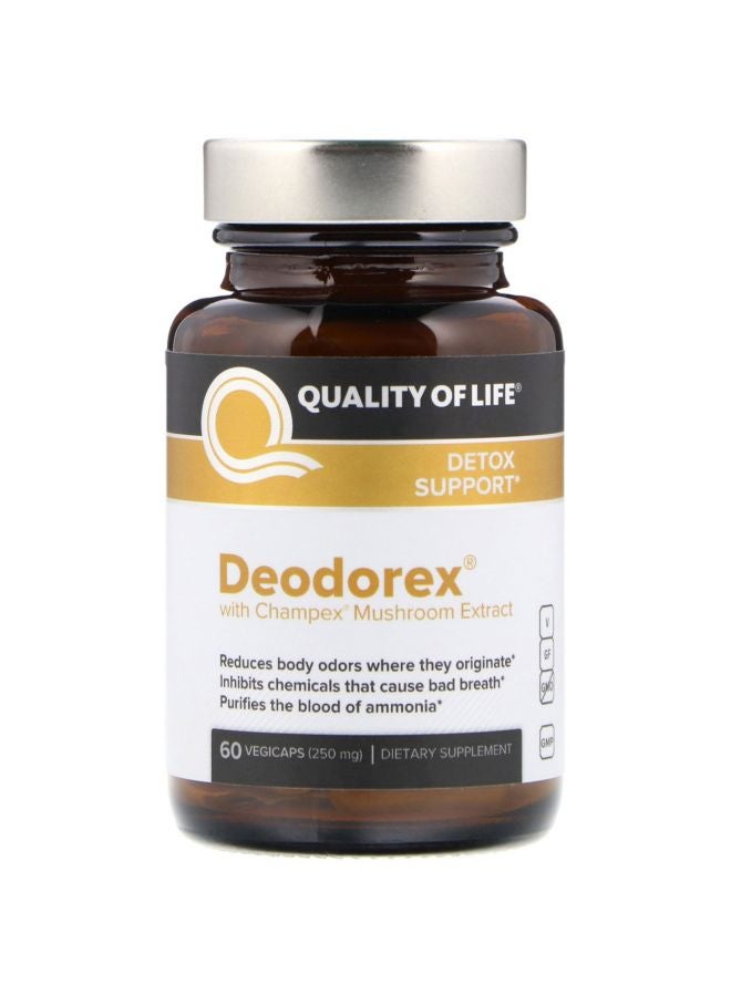 Quality of Life - Deodorex With Champex Mushroom Extract 250 mg - 60 Vegicaps - Image 1