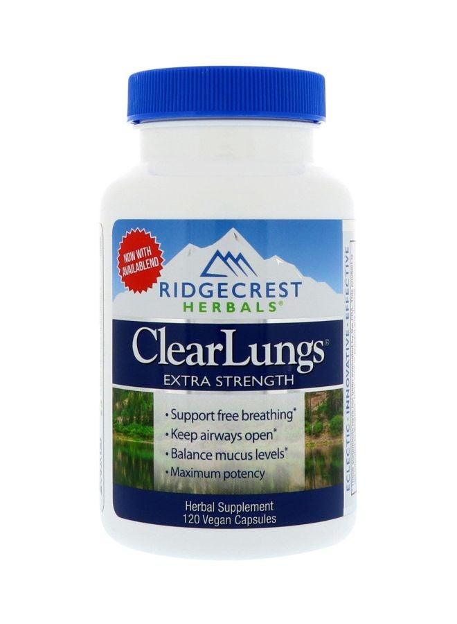 Ridgecrest Herbals - Clearlungs Extra Strength Herbal Dietary Supplement - 120 Vegan Capsules - Image 1