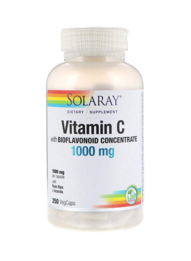 SOLARAY Vitamin C With Bioflavonoid Concentrate Dietary Supplement 1000 mg - 250 Veg Capsules 