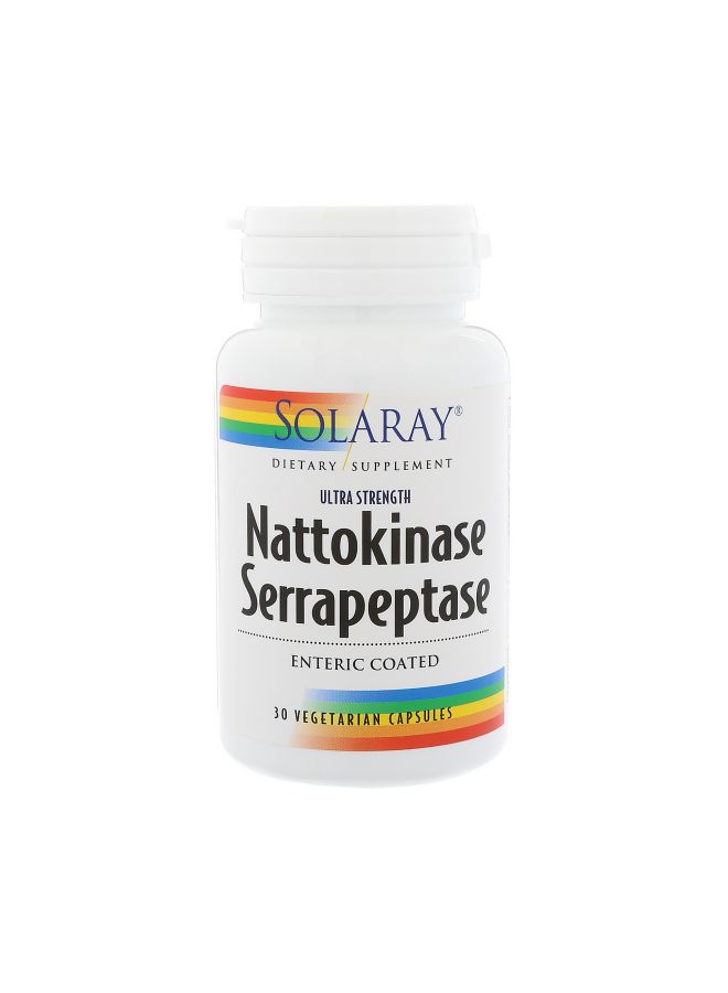 Solaray - Nattokinase Serrapeptase - 30 Vegetarian Capsules - Image 1
