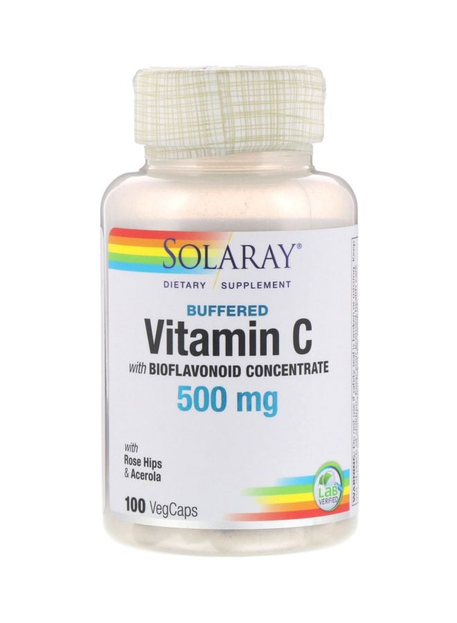 مكمل غذائي فيتامين سي مخففة مع مركز فلافونويد حيوي بتركيز 500 ملغم - 100 كبسولة نباتية