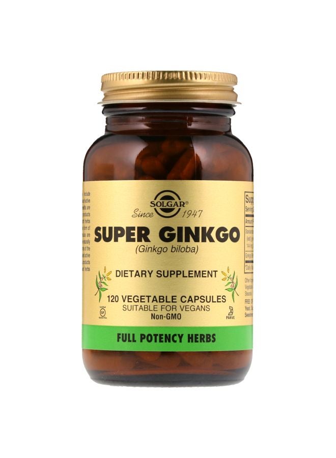 Solgar Super Ginkgo Dietary Supplement - 120 Vegetable Capsules