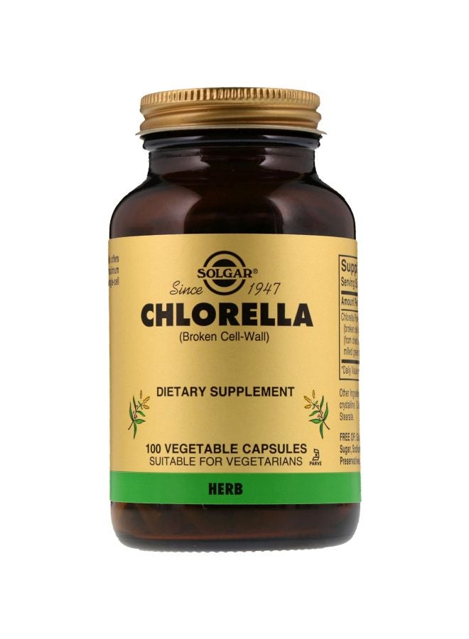 Solgar Chlorella Dietary Supplement - 100 Vegetable Capsules
