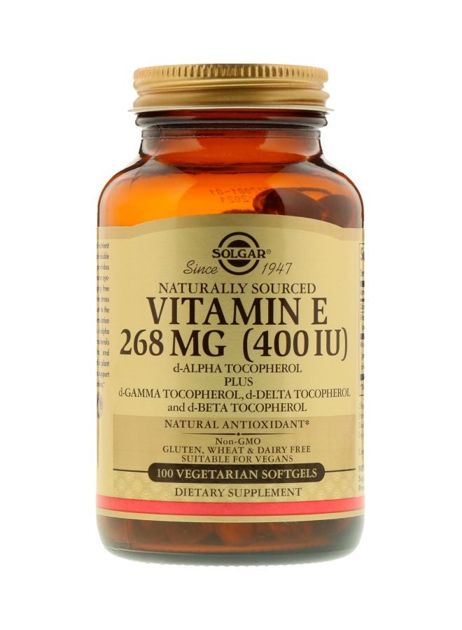 Solgar Naturally Sourced Vitamin E 268mg Dietary Supplement - 100 Vegetarian Softgels