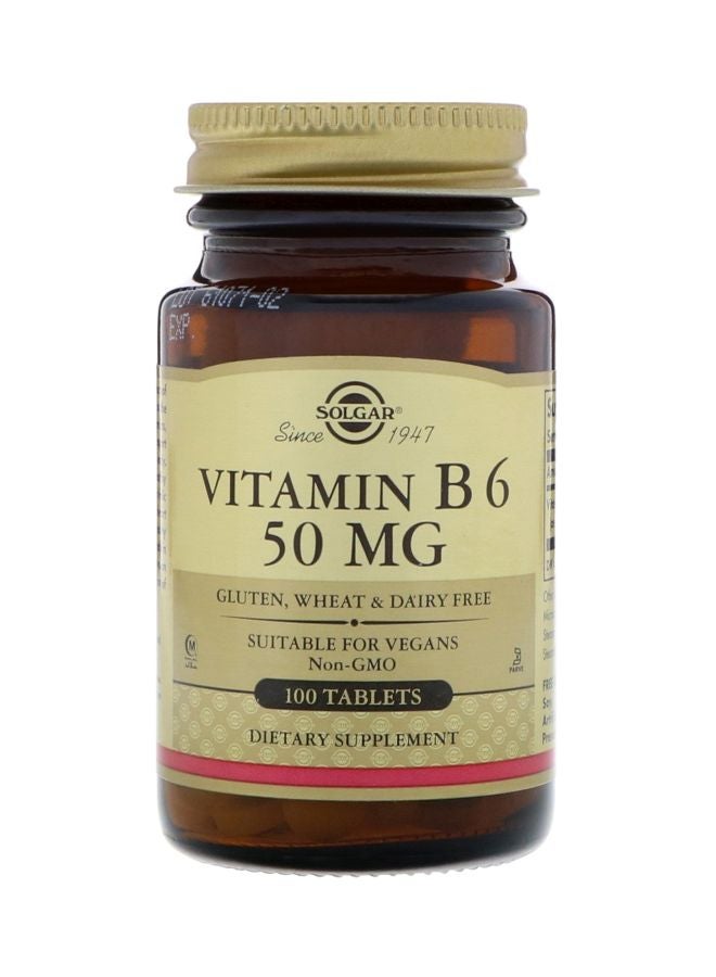 Solgar Vitamin B6 50 mg Dietary Supplement - 100 Tablets