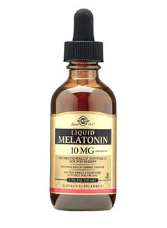 Solgar Liquid Melatonin Dietary Supplement 10mg - Natural Black Cherry Flavor  - Image 1