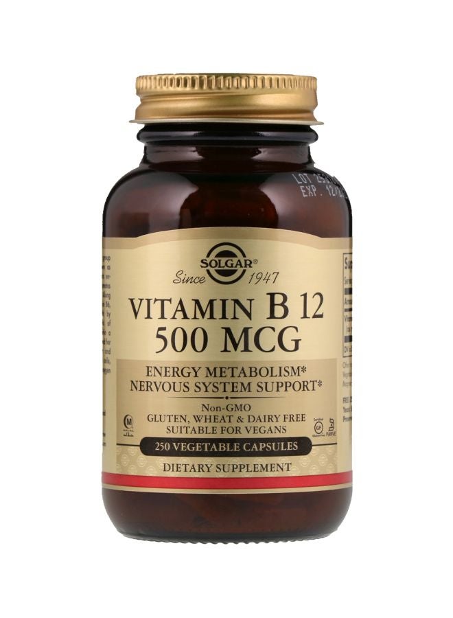 Solgar Vitamin B12 Dietary Supplement 500mcg - 250 Vegetable Capsules