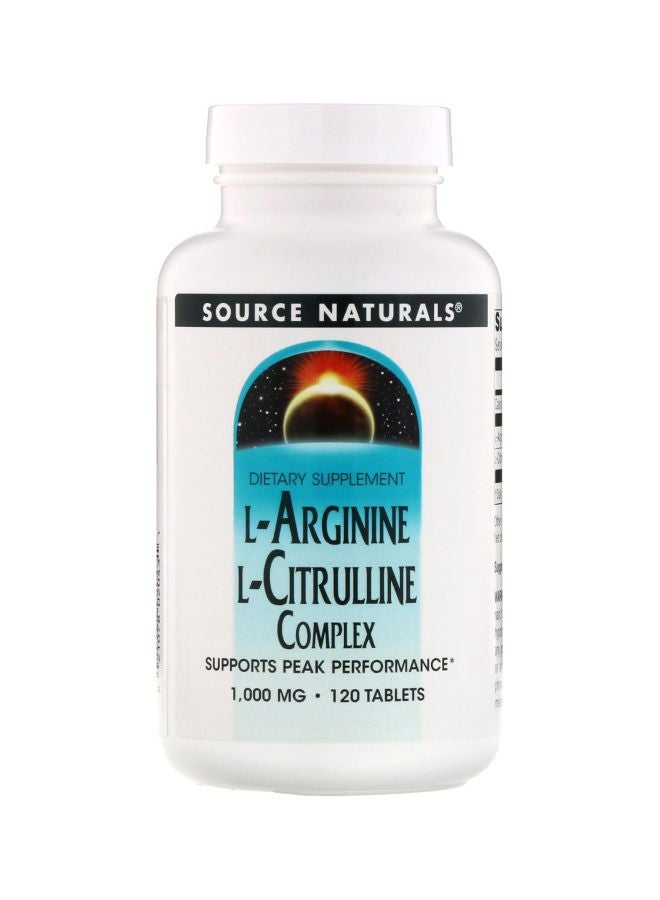 مكمل غذائي إل-أرجينين إل-سيترولين بتركيز 1000 مجم - 120 قرص