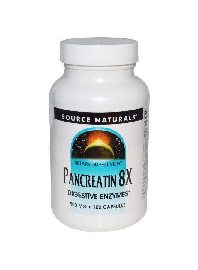 Pancreatin 8X Dietary Supplement 500 mg - 100 Capsules