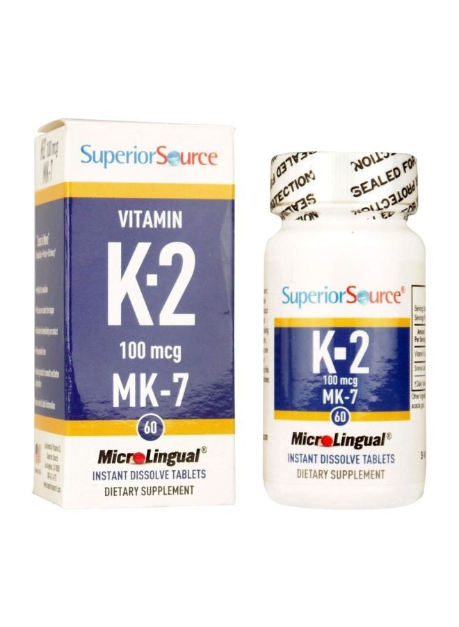 سوبيريور سورس فيتامين K-2 بتركيز 100 ميكروجرام - 60 قرص ميكروليني 