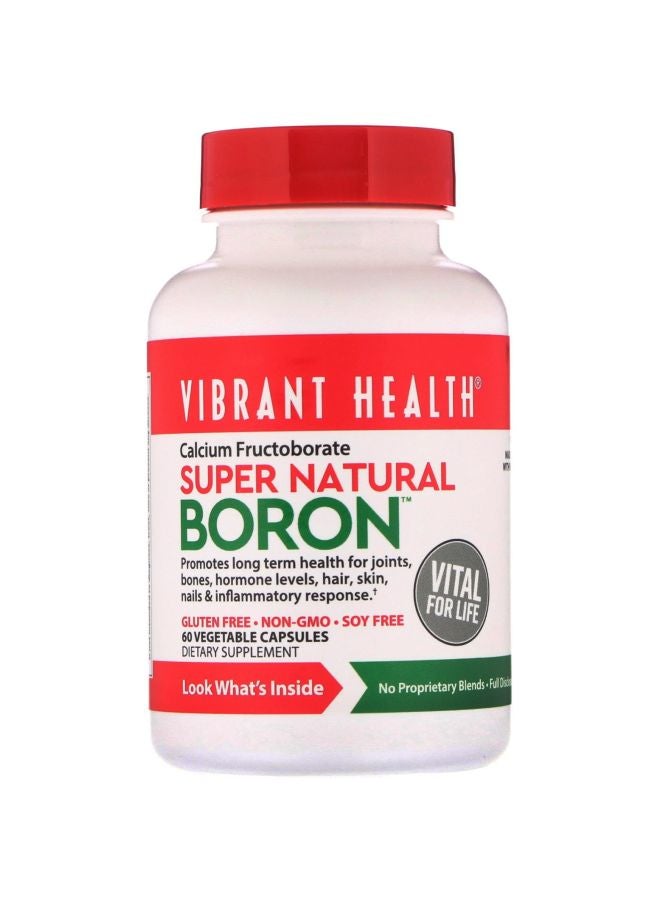 Vibrant Health Super Natural Boron - 60 Vegetable Capsules