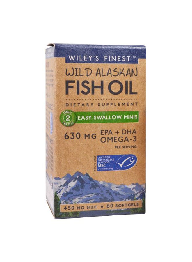 Wiley's Finest Wild Alaskan Fish Oil Easy Swallow Minis 450 mg Dietary Supplement - 60 Softgels - Image 2