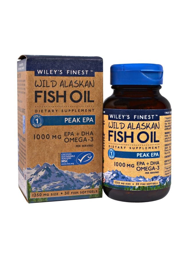 Wiley's Finest Wild Alaskan Fish Oil 1000mg - 30 Fish Softgels
