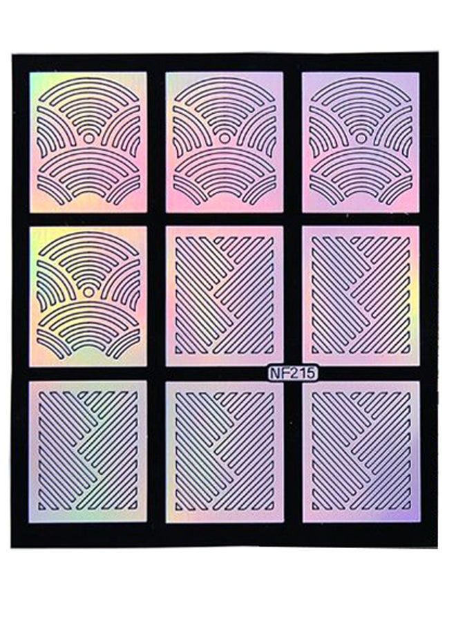 Winstonia Pack Of 2 Waves Stripes And Diamond Nail Art Sheet Multicolour - Image 2