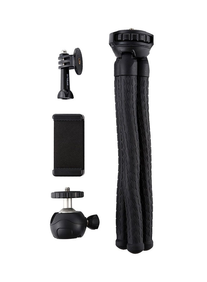 4-Piece Flexible Hose Sponge Octopus Tripod Set Black - Image 1