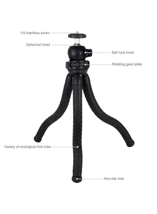 4-Piece Flexible Hose Sponge Octopus Tripod Set Black - Image 3